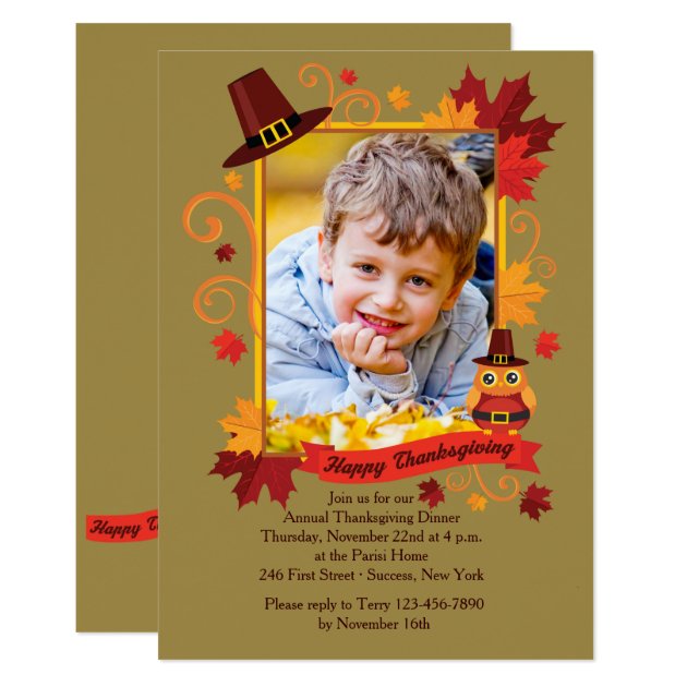 Thanksgiving Photo Frame Invitation