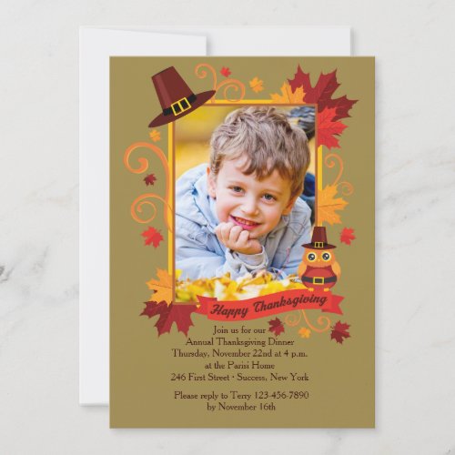 Thanksgiving Photo Frame Invitation