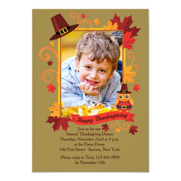 Thanksgiving Photo Frame Invitation