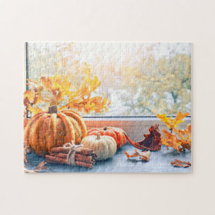 Thanksgiving Photography Pumpkin Photography Compl Jigsaw Puzzle