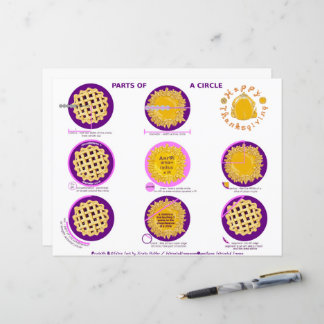 Thanksgiving Pi Circle Parts Pies Fabric Font 