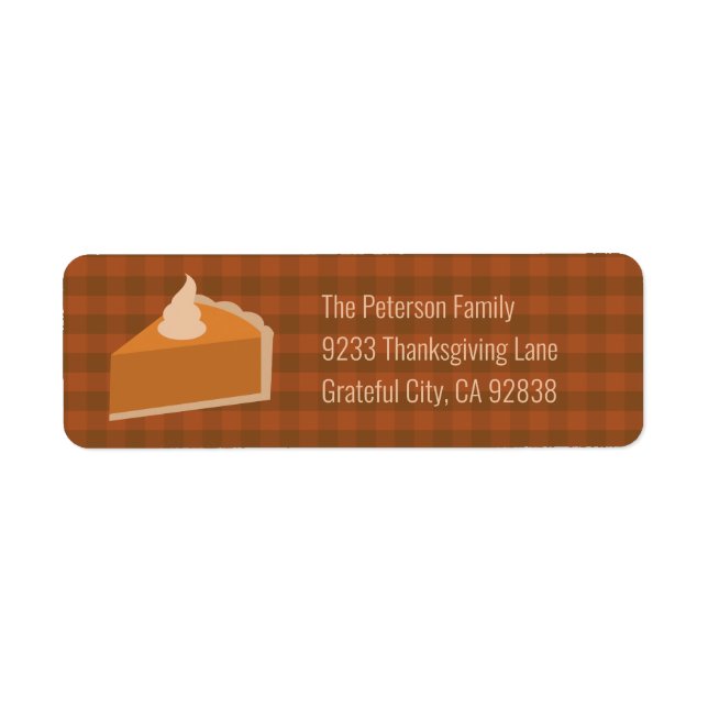 Thanksgiving Pie Dinner Party Label (Front)