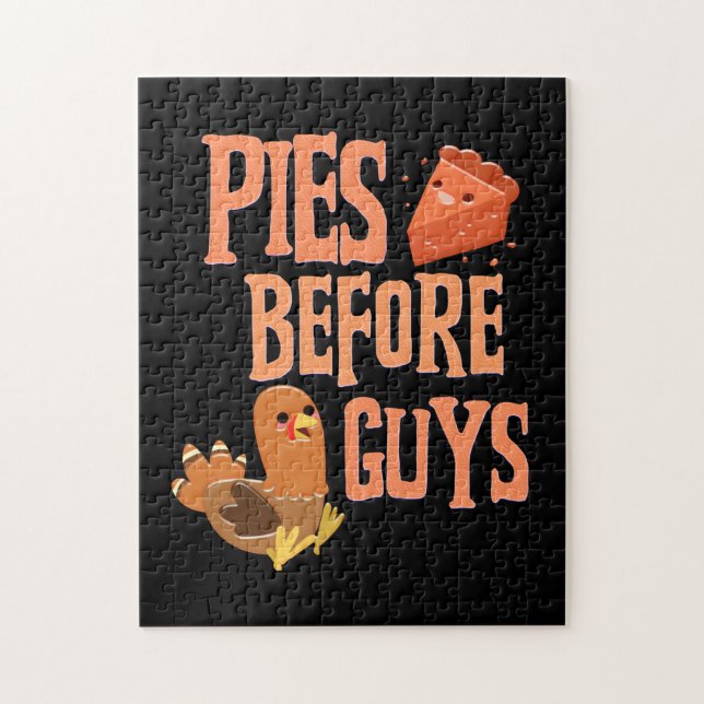  Thanksgiving Pie Fun Funny Thurkey Jigsaw Puzzle (Vertical)