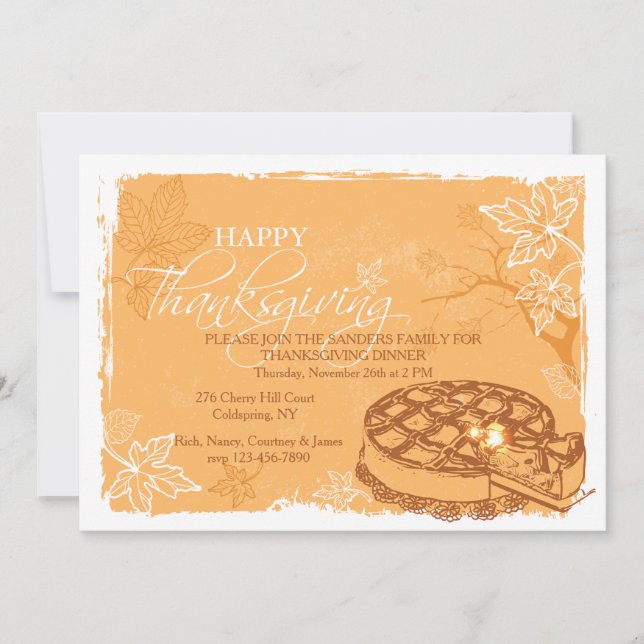 Thanksgiving Pie Invitation (Front)