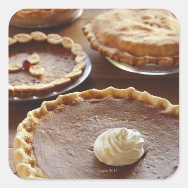 Thanksgiving Pies, (Close-up) Square Sticker