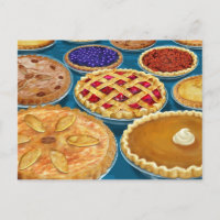 Thanksgiving Pies Postcard