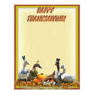 Thanksgiving Pilgrim and Indian Ducks Flyer