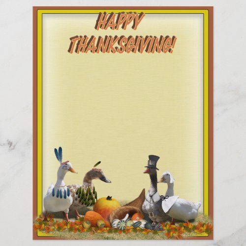 Thanksgiving Pilgrim and Indian Ducks Flyer