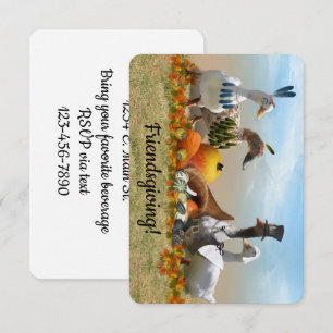 Thanksgiving Pilgrim and Indian Ducks Invitation