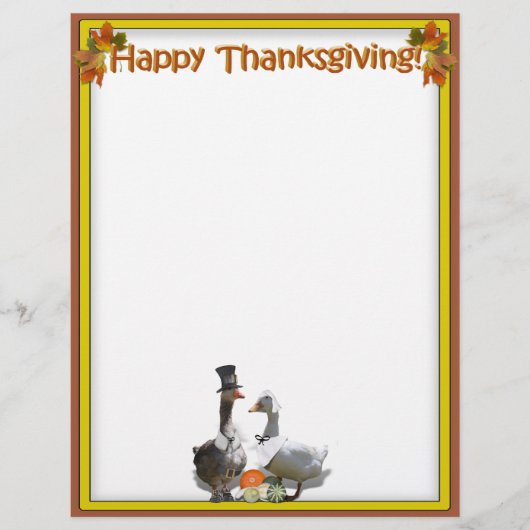 Thanksgiving Pilgrim Duck Couple (Front)