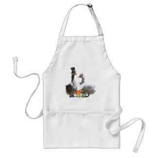 Thanksgiving Pilgrim Duck Couple Adult Apron