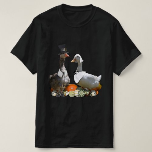 Thanksgiving Pilgrim Duck Couple T_Shirt