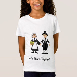Thanksgiving Pilgrim Girl and Boy T-Shirt
