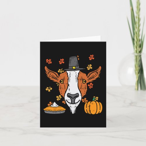 Thanksgiving Pilgrim Goat Funny Fall Autumn Men Wo Card