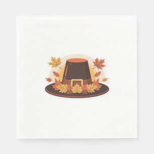 Thanksgiving Pilgrim Hat – Autumn Harvest Design C Napkins