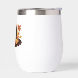 Thanksgiving Pilgrim Hat � Autumn Harvest Design C Thermal Wine Tumbler