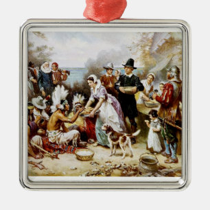 Thanksgiving Pilgrim/Indian Ornament