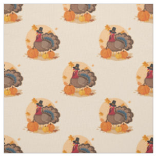 thanksgiving pilgrim turkey fabric