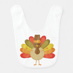 Thanksgiving Pilgrim Turkey Infant Baby Bib