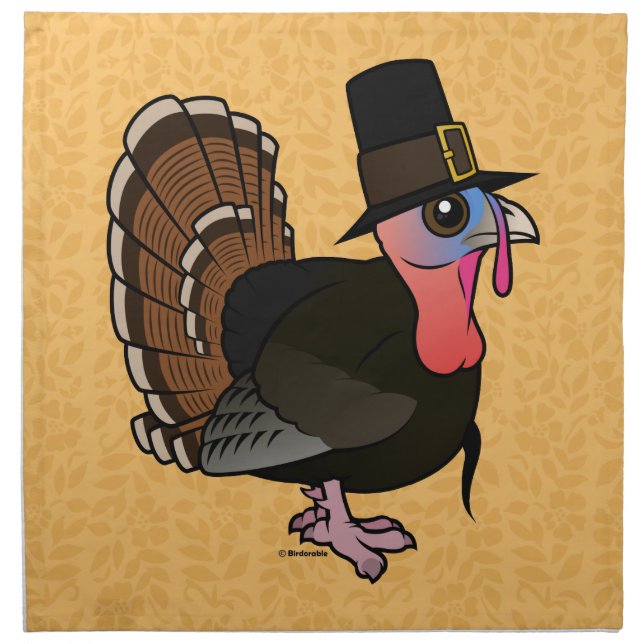 Thanksgiving Pilgrim Turkey Napkin (Front)