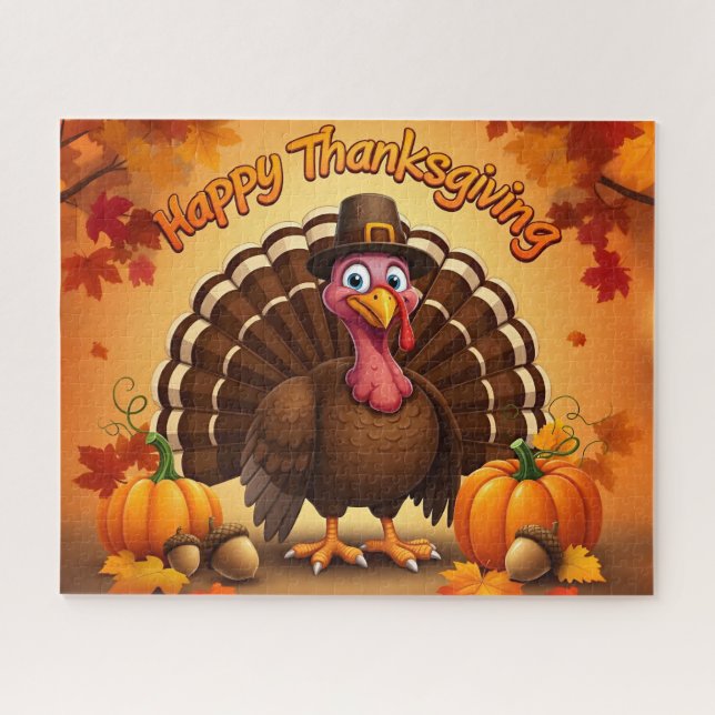 Thanksgiving Pilgrim Turkey Puzzle (Horizontal)
