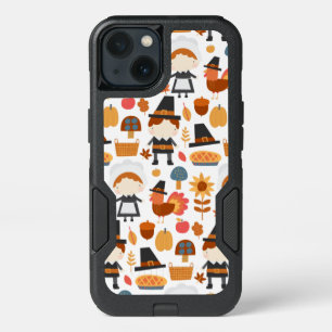 Thanksgiving Pilgrims Harvest Pattern iPhone 13 Case