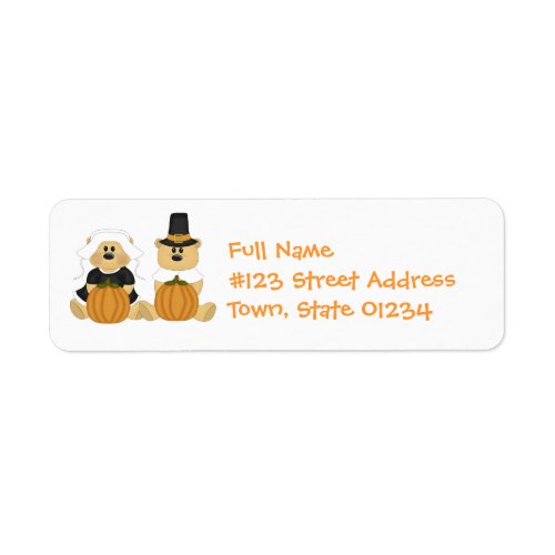 Thanksgiving Pilgrims Mailing Labels