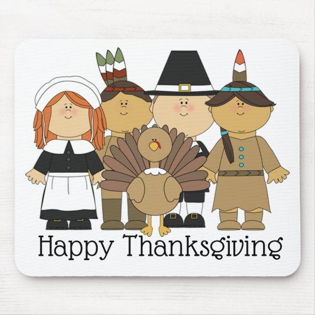 Thanksgiving Pilgrims Mouse Pad (Front)