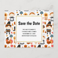 Thanksgiving Pilgrims Pattern Save the Date