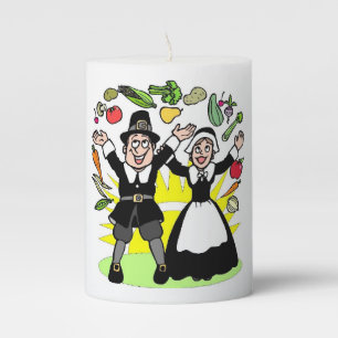 Thanksgiving Pilgrims Pillar Candle