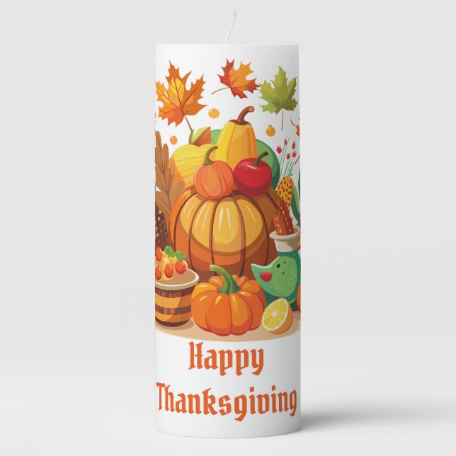 Thanksgiving Pillar Candle (Front)
