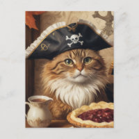 Thanksgiving Pirate Cat With Pie