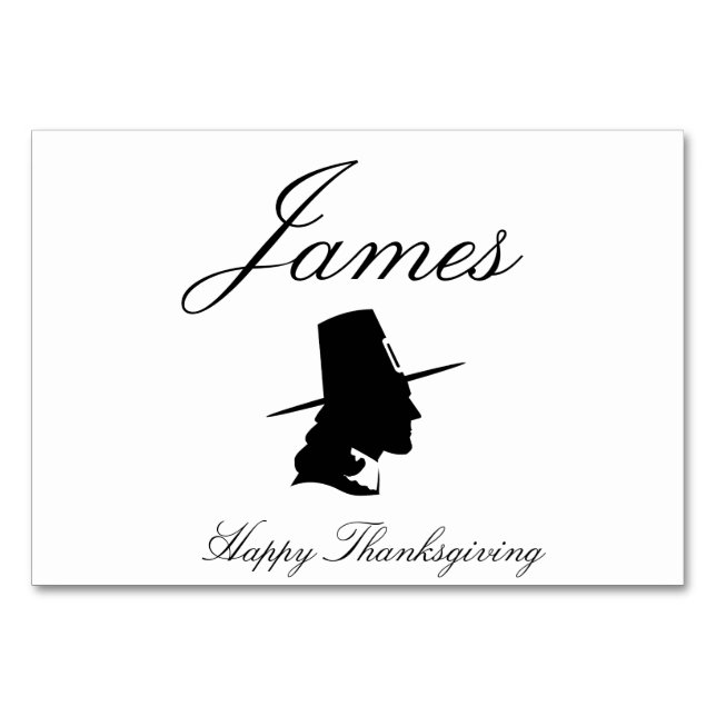Thanksgiving Place Cards With Pilgrim (Front)