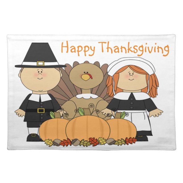 Thanksgiving Place Mat/Pilgrims Placemat (Front)