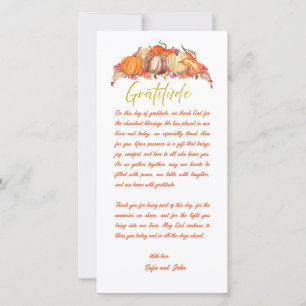 Thanksgiving Place Setting Gratitude Card