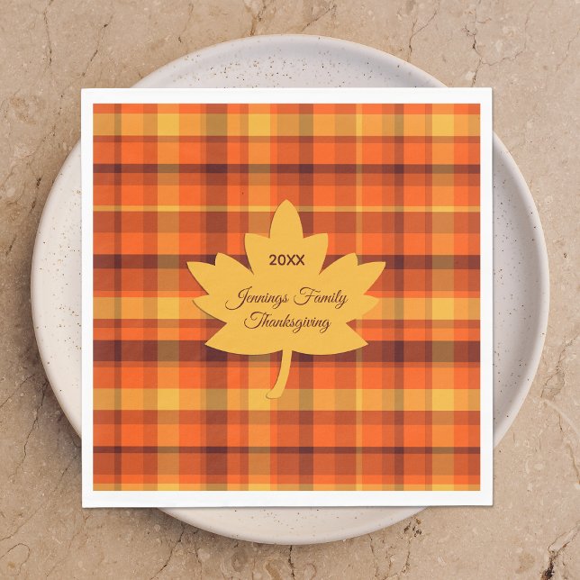 Thanksgiving Plaid Maple Napkins (Creator Uploaded)