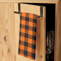 Plaid Kitchen Towels Orange & Black