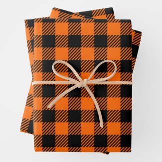 Thanksgiving Plaid Pattern In Black And Orange