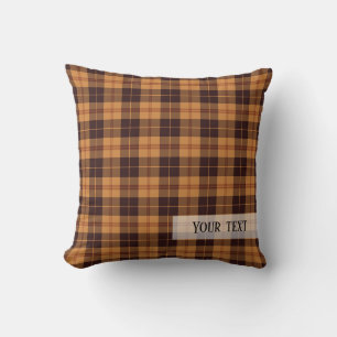 Thanksgiving plaid tartan pattern throw pillow