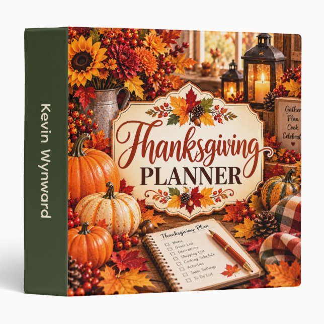 Thanksgiving Planner 3 Ring Binder (Front/Spine)