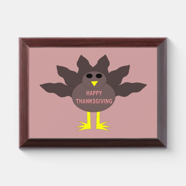Thanksgiving Plucked Turkey Award Plaque (Horizontal)