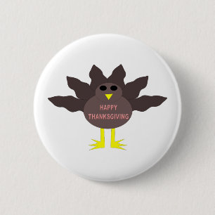 Thanksgiving Plucked Turkey Button