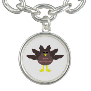 Thanksgiving Plucked Turkey Charm Bracelet