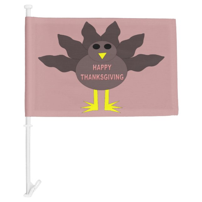 Thanksgiving Plucked Turkey Custom Car Flag (Front)