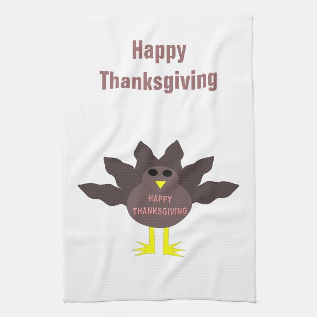 Thanksgiving Plucked Turkey Custom Kitchen Tow Towel (Vertical)