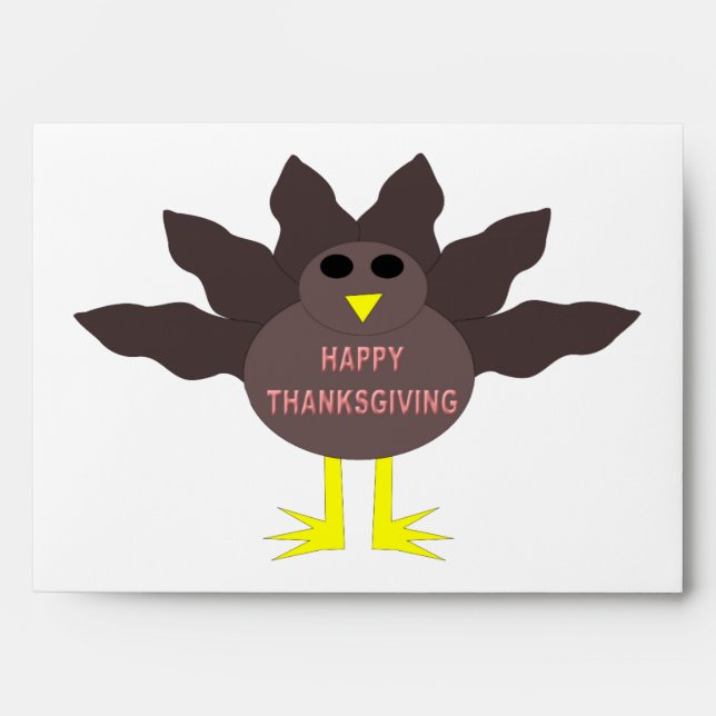 Thanksgiving Plucked Turkey Customizable Envelopes (Front)