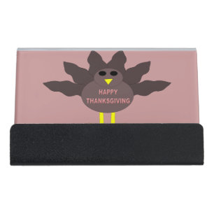 Thanksgiving Plucked Turkey Desk Business Card Holder