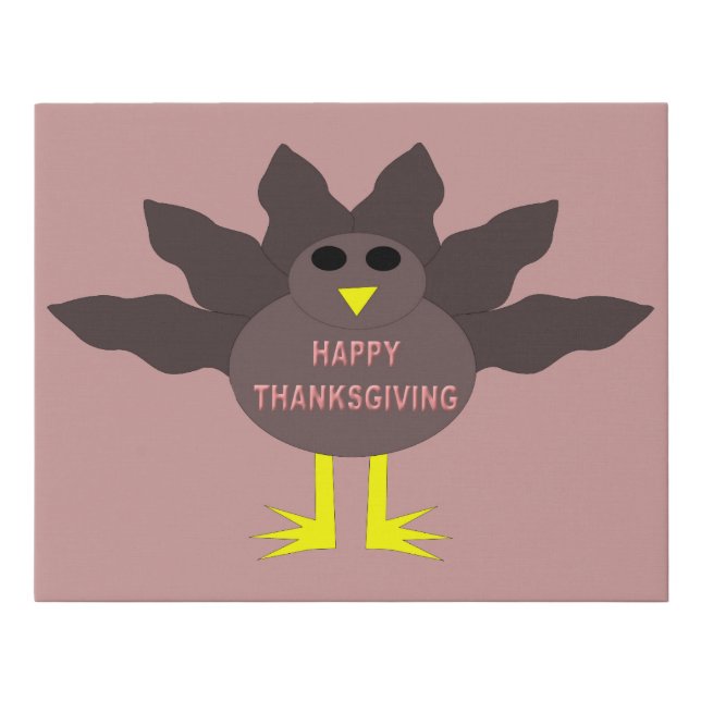 Thanksgiving Plucked Turkey Faux Canvas (Front)