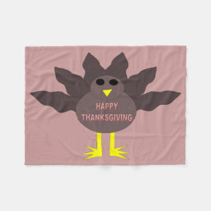 Thanksgiving Plucked Turkey Fleece Blanket