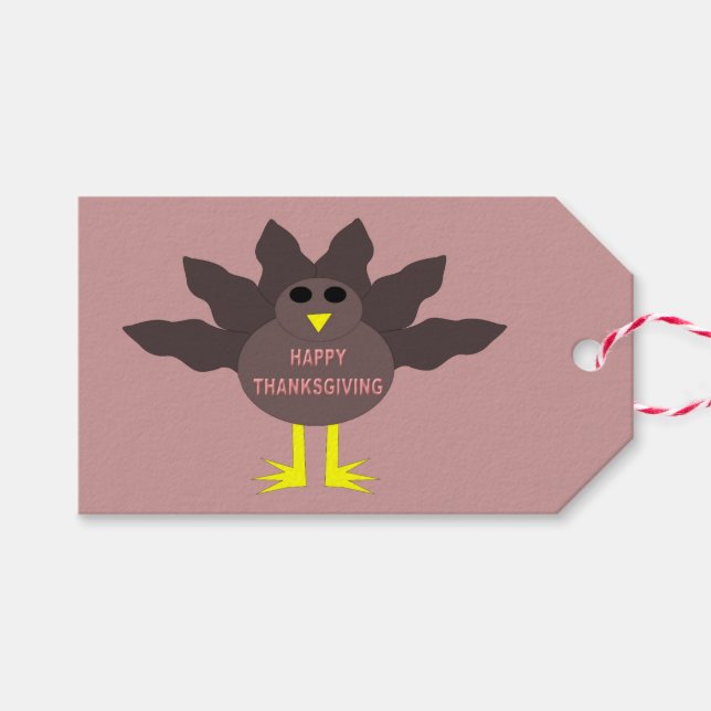 Thanksgiving Plucked Turkey Gift Tags (Front (Horizontal))